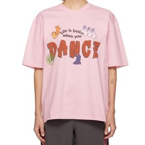 Open YY Pink Graphic T-shirt “Life is better when you dance”